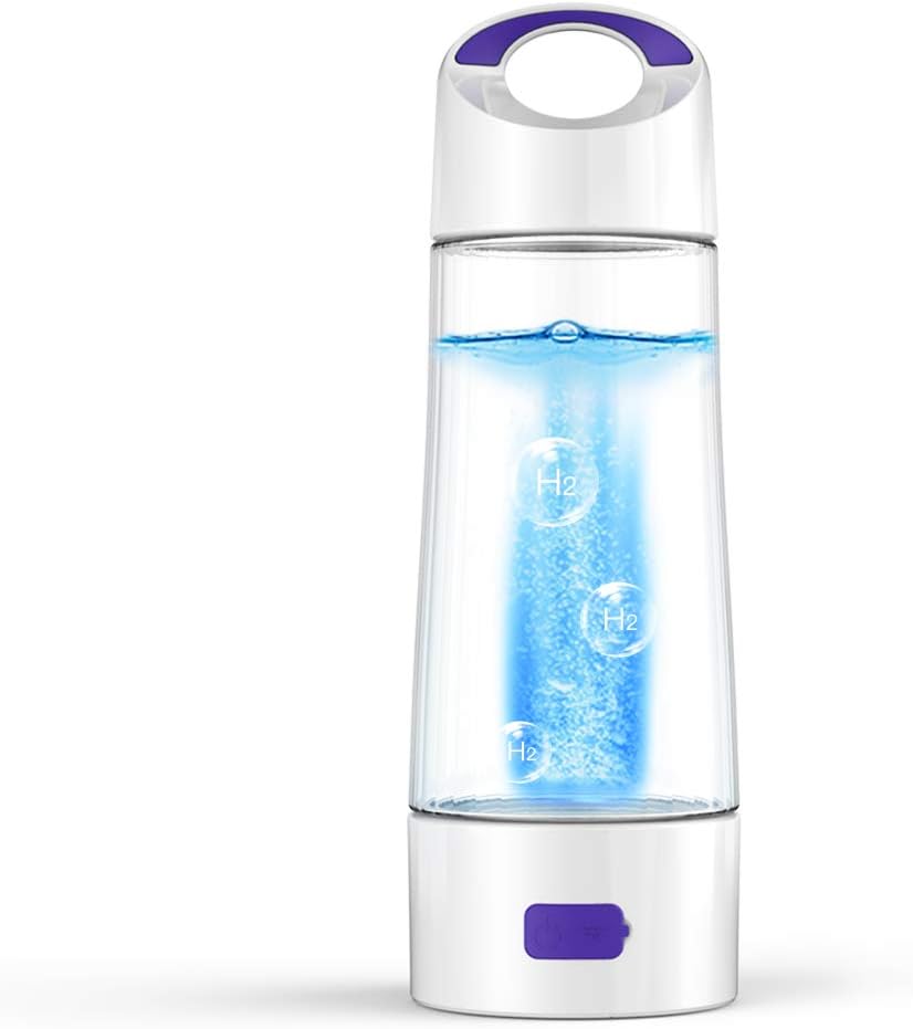 Hydrogen Rich Water Cup Hydrogen Generator Water Bottle SPE PEM Technology Water Ionizer Discharge Ozone and Chlorine (White)