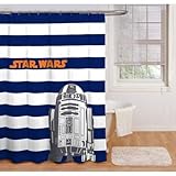 Boy Blue White Stripe Star Wars Peva Shower Curtain