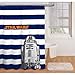 Boy Blue White Stripe Star Wars Peva Shower Curtain