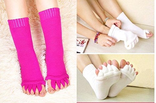 Toe Separator Women Foot Alignment Socks Yoga GYM Massage Toeless Relieve Pain 3 Pack