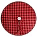 yuboo Buffalo Plaid Christmas Tree Skirt, Red and Black Checkered and Burlap Reversible Tree Mat for Farmhouse Rustic Christmas Decorations&Ornaments