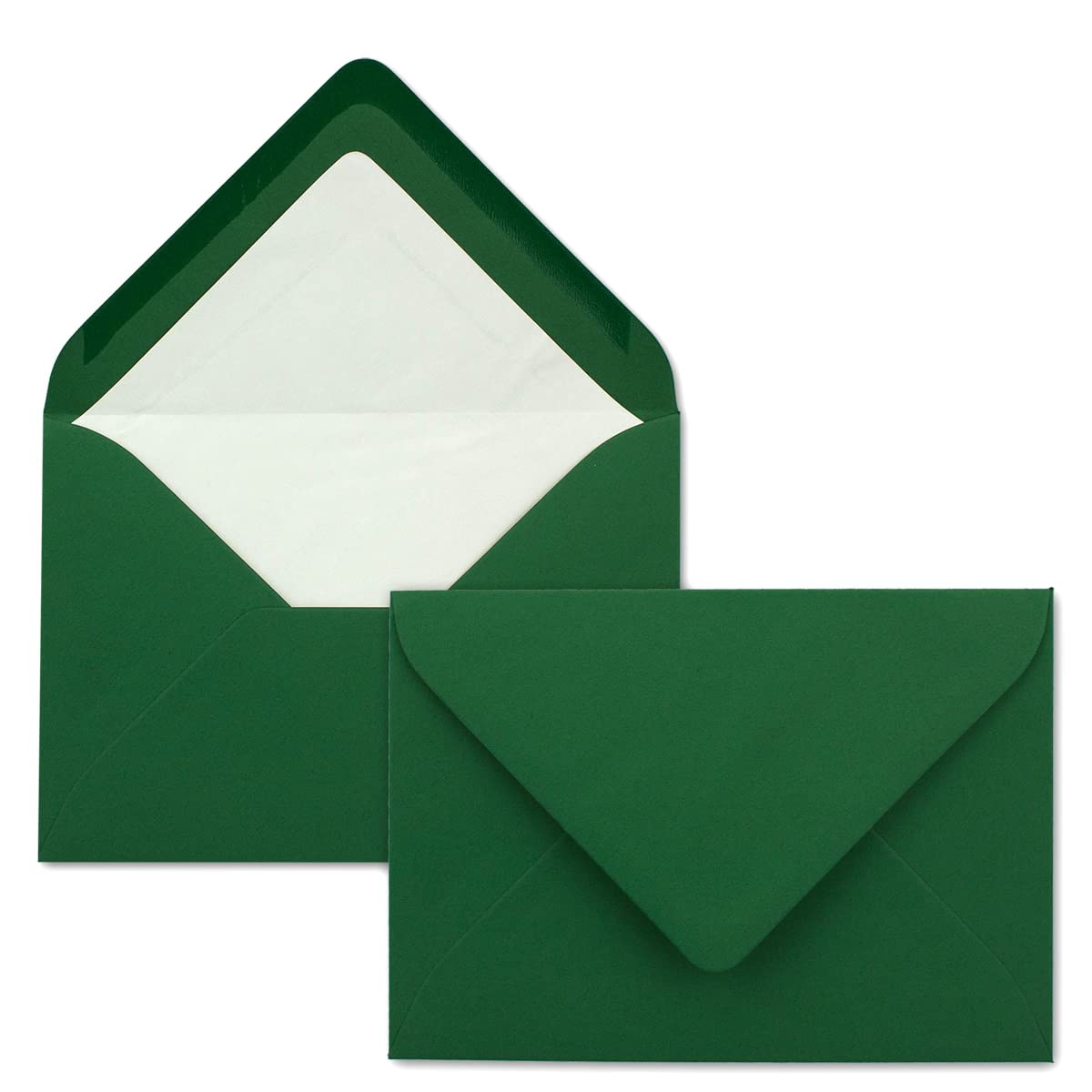 Neuser FarbenFroh Envelopes B6 176 x 125 mm, Wet Sealing, Coloured with White Inner Lining, Gesamtparent 50 Umschläge dark green — image 1