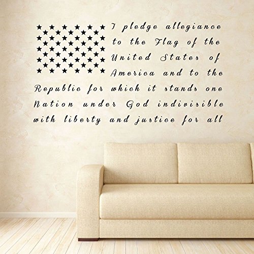 American Flag Wall Art -Pledge of Allegiance - Patriotic Decals