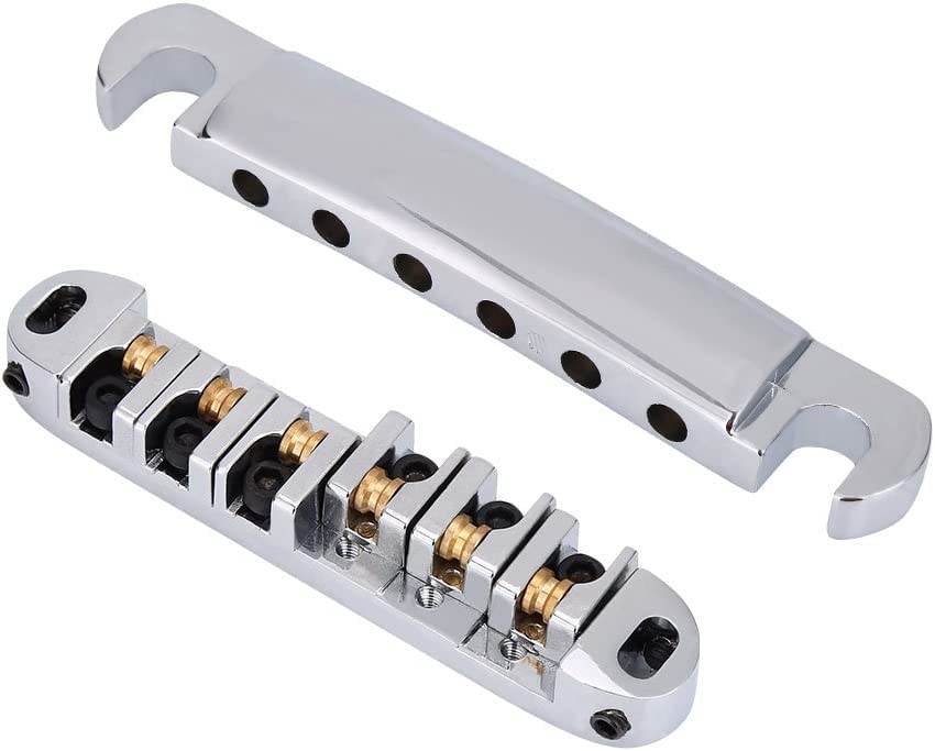 Guitar Roller Saddle Bridge, Tune-o-matic Bridge Locking Saddle Alloy Roller Saddle Bridge Replacement Part Bridge Locking Saddle for LP Style 6-String Electric Guitar