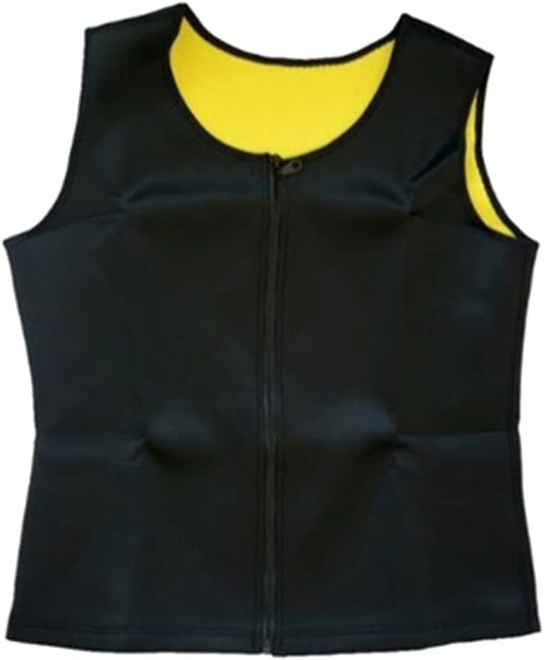BOZEVON Men's Zipper Body Shaper Workout Tank Top Slimming Neoprene Vest for Weight Loss Tummy Fat