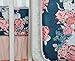 Coral Navy Floral Baby Crib Bedding Set Minky Blanket Crib Rail Cover Peach Navy Floral Girl Crib Set Floral Ruffled Crib Skirt (4 pcs set)