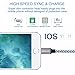 ANTAOLE iPhone Charger, 3PACK 6Feet Nylon Braided Charging Cable Cord Lightning to USB Cable Charger for iPhone X / 8 / 7 / 6 / 6s / plus / 5c / 5s / SE, iPod, iPad, IOS11 and More (Silver White)