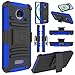Elegant Choise Moto Z Play Case, Moto Z Play Holster Case, Heavy Duty Dual Layer Full Body Protective Kickstand Case Cover with Belt Clip Holster Case for Moto Z Play Droid (Dark Blue)