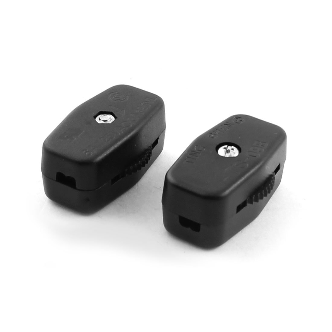 Sourcingmap 2pcs TS-09B AC 125V 3A 2-Position Black Plastic Cord Switch w Gear