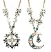 Y&Y Star pack of 2 Jewelry Crystal (Moon Necklace and Sun Necklace) Sweater Chain Necklace