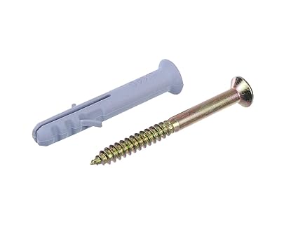 SH RETAIL Hammer Fixings Nylon Rawl Plugs with Zinc Coated Screws -40 Pieces