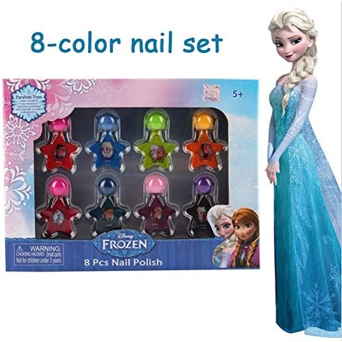 Nail Polish Set, Children's Cosmetics Set Toy 8 Color Nail Art Toy Paste Water Soluble Color Fast Play House Manicure Toy Birthday Present for Girls