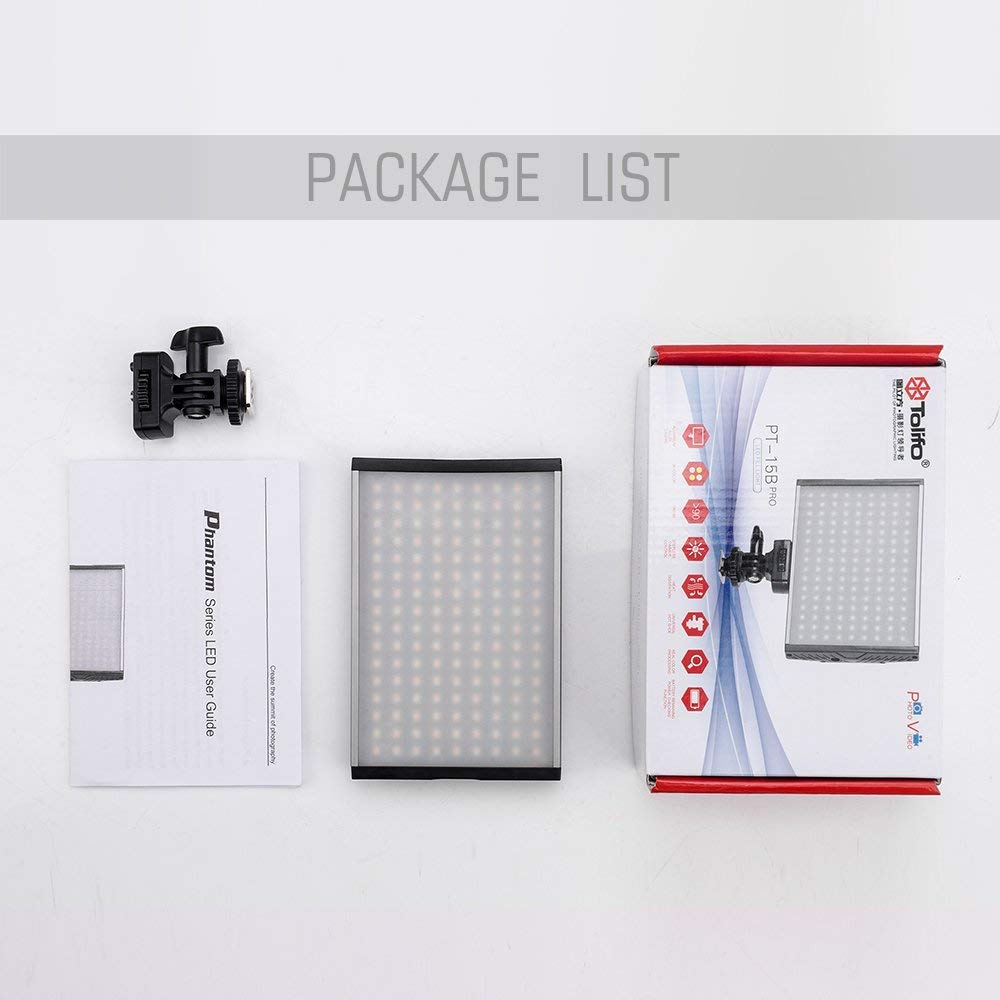 Tolifo PT-15B Light Weight Aluminum Alloy Bi-color LED Video Camera Photography Light for DSLR and Camcorder