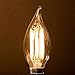 Brite Innovations (3 Pack) Energy Saving 5-Watt LED Filament Candelabra Light Bulb-Dimmable-Soft White 3000K-Flame Tip-Exact Equivalent Standard 60W Incandescent Bulb UL-Listed