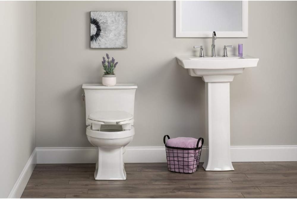 BEMIS Independence 7YE82350TC 000 Open-Front Elevated/Raised Toilet Seat with 3" Lift, ELONGATED, White - - 