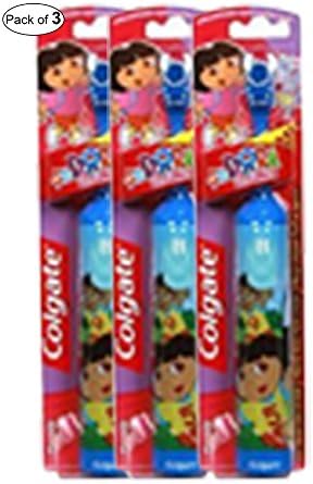 Colgate Powered Toothbrush, Dora The Explorer, Extra Soft, 1 Toothbrush, Colors May Vary (Pack of 3)