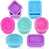 HEHALI 21pcs Silicone Soap Mold, Square Round Oval Molds, Food-Grade Silicone Handmade Mold and Baking Mold