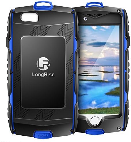 iPhone 6 Plus Case: LongRise Heavy Duty iPhone 6s Plus Running Sport Case with Touch ID and Hook (Blue)