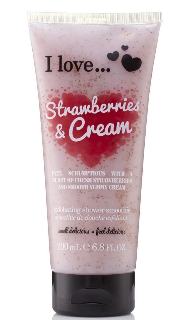I Love Originals Strawberries & Cream Shower Smoothie, Enriched With Natural Almond Shell to Remove Impurities & Dead Cells, Leaves Skin Feeling Cleansed, Vegan-Friendly - 200ml