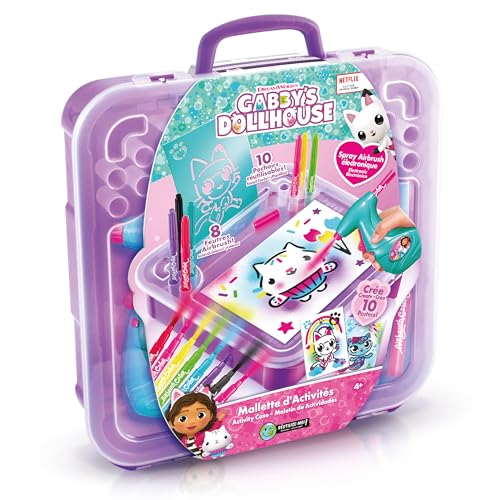 Canal Toys Gabbys Dollhouse Activity Case with Electronic Spray, Stencils and Markers, Violet (GAB024)