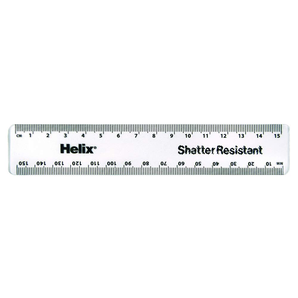 Helix 15cm Clear Metric Ruler (Box of 50)