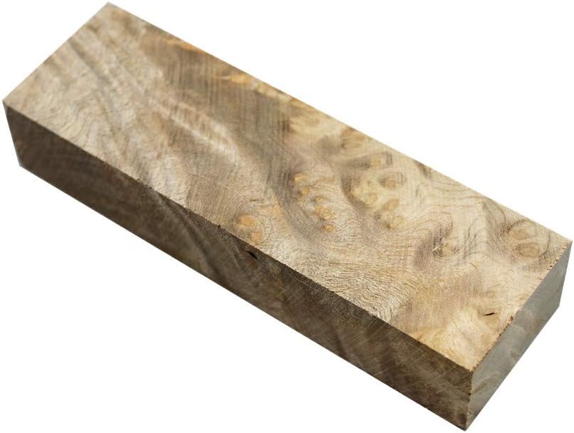 Selectable Wood Turning Blanks, Knife Scales,Handles,Woodworking Project Kits (153mmx40mmx30mm, Golden Camphor Wood Burl)
