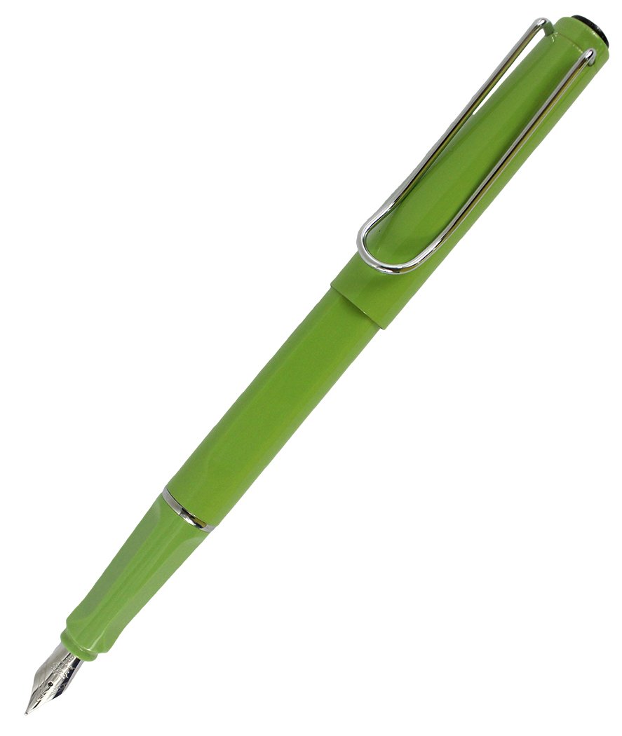 Gullor Jinhao Metal Fountain Pen 599, U Type Silver Trim, Green