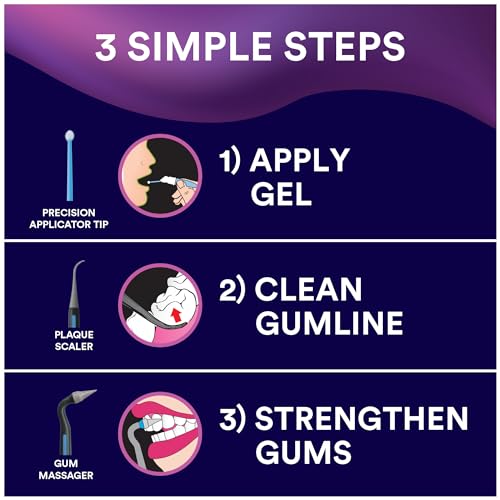 DENTEK GUM HEALTH ADVANCED CLEANING KIT, ORAL CARE HYGIENE KIT WITH GUM STIMULATOR TOOL & CLEANSER AND PLAQUE SCRAPER FOR TEETH, DENTAL TOOLS FOR CLEAN & HEALTHY GUMS