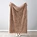 Bedsure Plush Faux Fur Reversible Fleece Twin Bed Blanket - Super Soft Lightweight Blanket for Adults (60 x 80 inches, Camel)