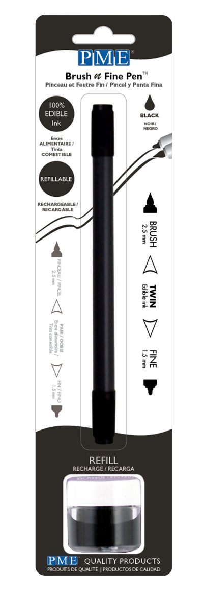 PME PE042 Edible Ink Brush and Fine Pen Black