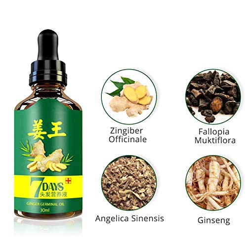 2PCS Ginger Germinal Oil Hair Growth Serum + Bonus Hair Comb | Ginger Hair Growth Serum | Ginger Essential Oil Hair Loss Treatment | Hair Regrowth Serum For Women & Men 30ML