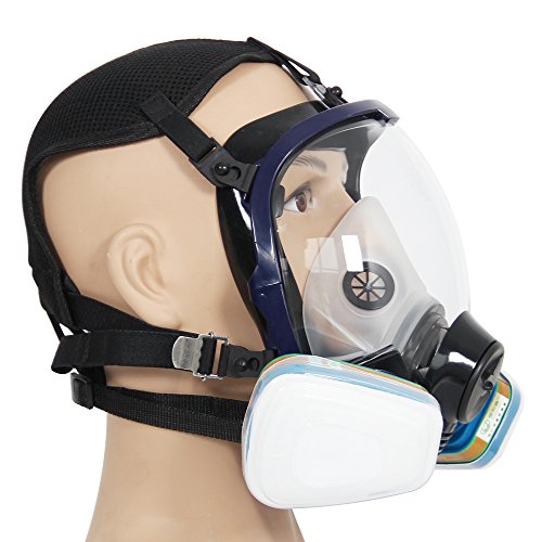 Complete Suit Trudsafe 6800 Painting Spraying Full Face Gas Chemical Mask Respirator, Dust Mask, 2 Kinds of Connectors, Good Tightness, Filters Included - Thumbnail 2