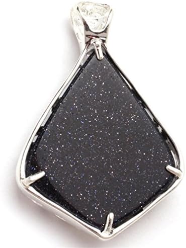GEM-inside 37x45mm Drip Blue Blue Sand Stone Beads Tibetan Silver Base Pendant Necklaces