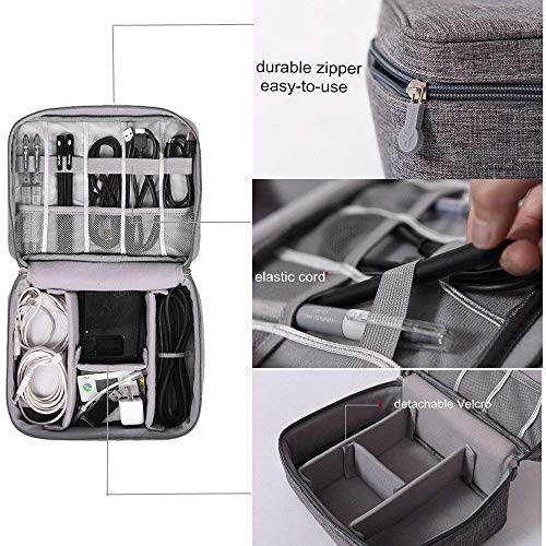 VOCUS Electronic Organizer Universal Travel Cable Cord Storage Bag Waterproof Gadget Gear Accessories Cases for Charging Cord, Power Bank, Cables, Earphone, Ipad Mini, Calculator