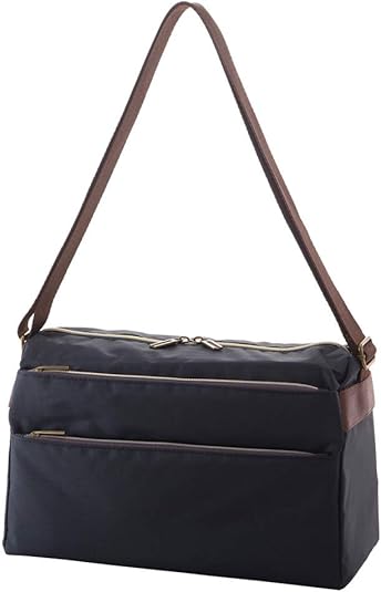 Amazon 軽量ショルダーバッグ レディース 斜めがけ ナイロン素材 防水加工 ポシェット 55b ブラック シューズ バッグ