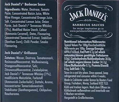 Jack Daniel's - Grillsauces & BBQ Glaze Tasting Package - 5 flessen in een set (1330g) - Smooth Original, Full Flavor… - Afbeelding 8