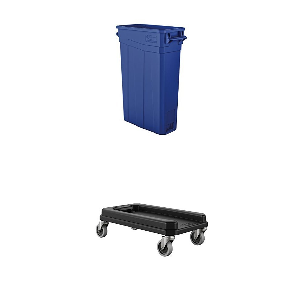 Suncast Commercial TCNH2030BL Narrow Trash Can with Handles, 30.00