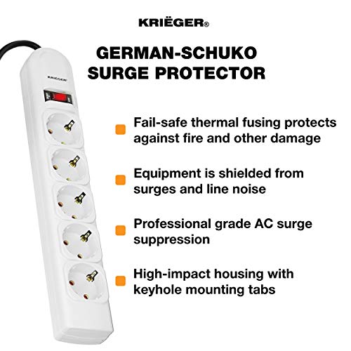 Krieger Electric GermanSchuko Surge Protector Model KRE5 250 Joules