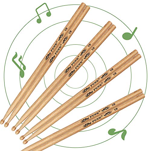 5B Drumsticks American Ash Wood Tip Student Drum Sticks(4 Pairs)