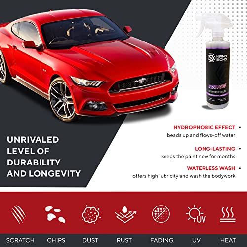 Nano Bond Fusion Ceramic Detailer, Spray Wax for Car, Quick Waterless