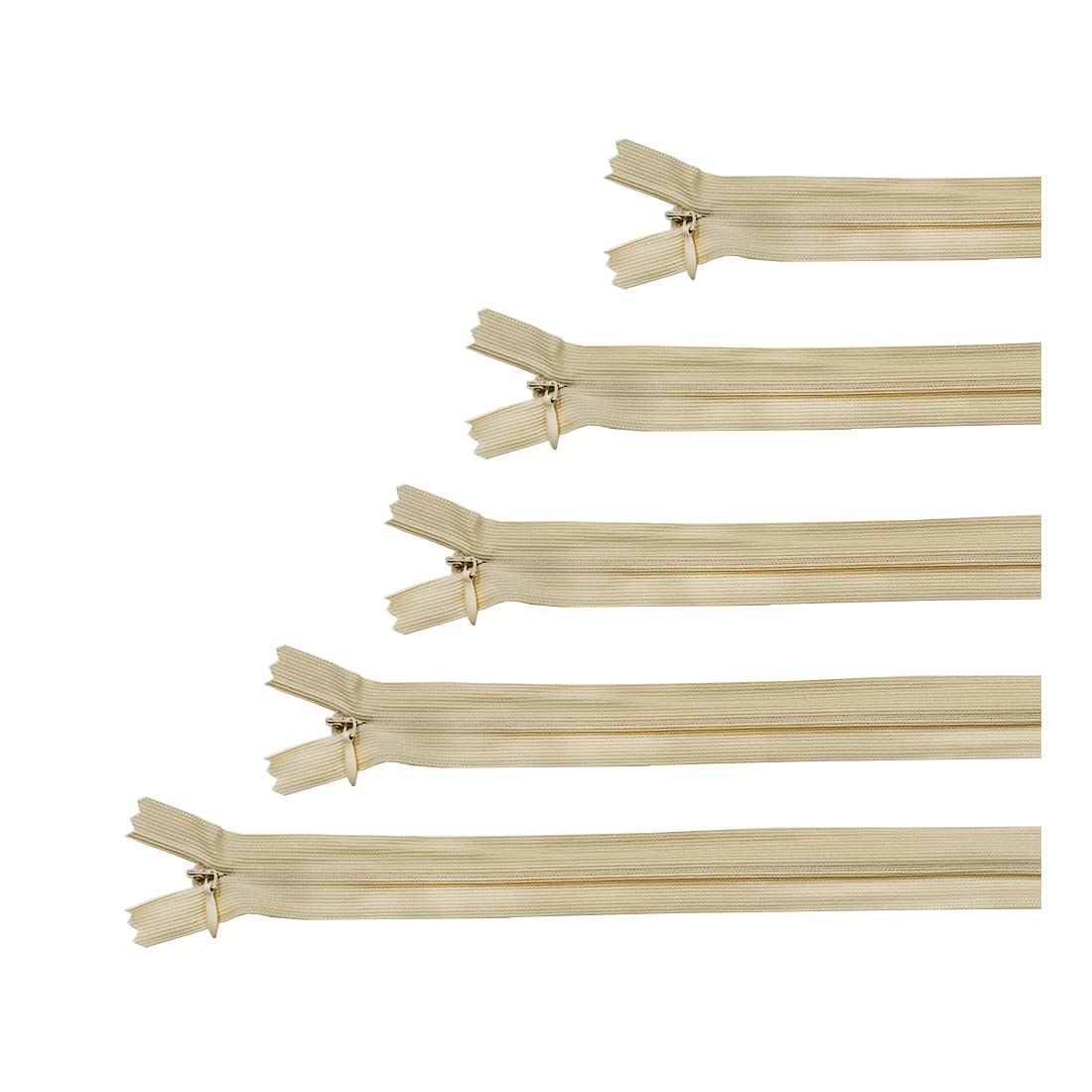 Invisible Zipper Closed, 5 Sizes and 20 Colors #3, Fine Zipper, Elegant and Discreet for Sewing on Clothes, Dresses, Skirts, Sewing Zipper, (Assorted 5 50 Units, 307)