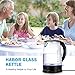 Habor Electric Kettle, 1.7L Glass Electric Kettle 1500W Fast Boiling Heater Cordless Hot Water Pot Drinking Tea Water Boiler with Blue LED Light and Boil Dry Protection