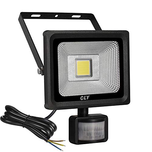 Cly 20W LED Motion Sensor Floodlight Outdoor Security Flood Lights 1800 Lumens Waterproof IP66 Cool White 6000K (Without Plug)