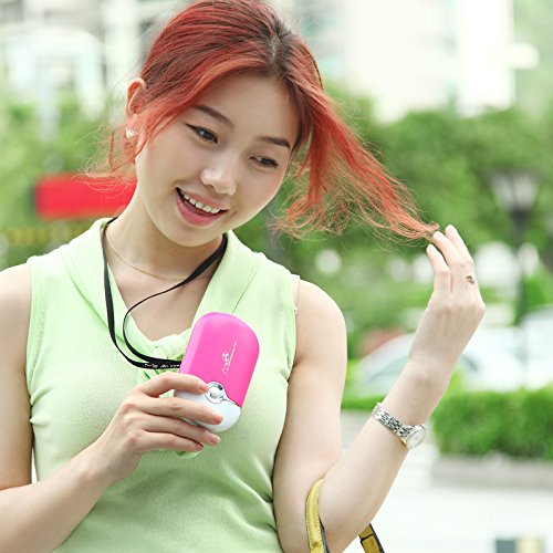 FuriGer Handheld Mini Fan Battery Operated, Personal Portable Fan with USB Rechargeable Battery 2 Modes Operated Cooling Folding Electric Fan for Office Room Outdoor Household Traveling - Pink - Thumbnail 3