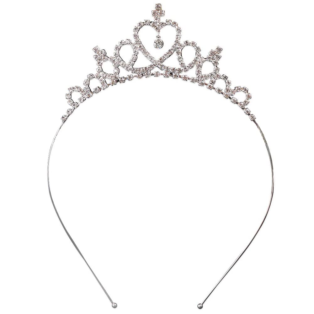 Moonlight Silver Rhinestone Tiara, Girls Birthday Headband for Wedding, Female Hair Accessories
