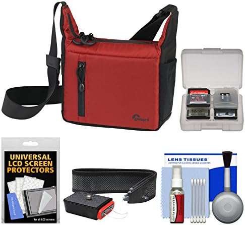 Lowepro Streamline 100 ILC Digital Camera Case (Red/Black) with Strap Kit for Sony Alpha, Olympus OM-D/PEN, Nikon 1, Panasonic G Series