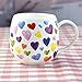 Cute Mugs Colorful Heart Shaped Ceramic Coffee Mug Cups, 13oz Fine Bone China Heart Mug Perfect Birthday Gifts Christmas Mugs for Women Mom Friends Coworker Boss