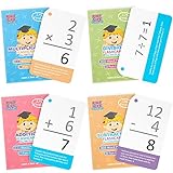 Math Mastery Bundle: 715 Self-Checking Flashcards with Word Problems, All Addition, Multiplication, Division Facts 0-12 and All Subtraction Minuends 0-18 by Pint-Size Scholars