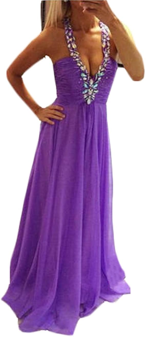 2017 Gotidy Women's Purple Rhinestones Beaded A Line Prom Party Dresses Amazon.ca Clothing