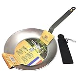 De Buyer Mineral B Element Iron Frypan, Round with Neoprene Handle